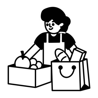 Marketi gösteren bir el çizimi tasviri 