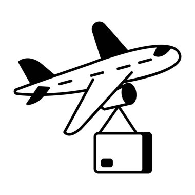 Uçak teslimatı illüstrasyonları yarım yamalak