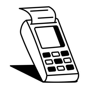 Ödeme terminali illüstrasyonu el çizimi biçimi 