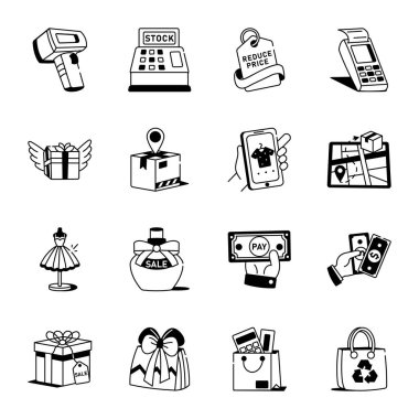 El Çizimi Stili Alışveriş Çizimleri