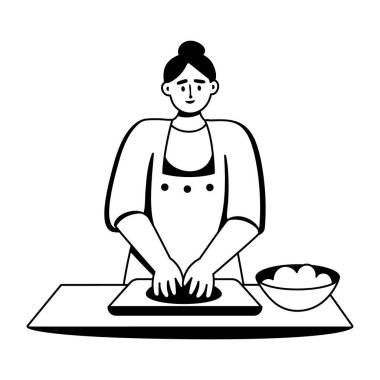 Erişte yiyen bir karakterin kabartma çizimi