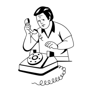 Bir karakter temizliğinin kabartma çizimi 