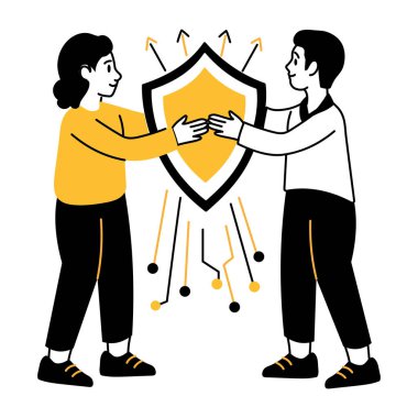 Hawaii güvenliğini gösteren bir el çizimi. 