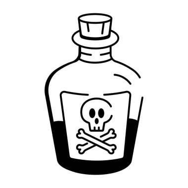 Zehirli şişenin el çizimi simgesi