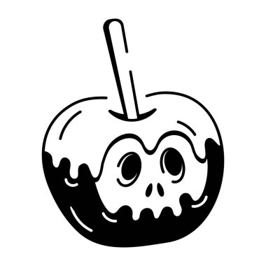 Ürkütücü elmanın el çizimi simgesi