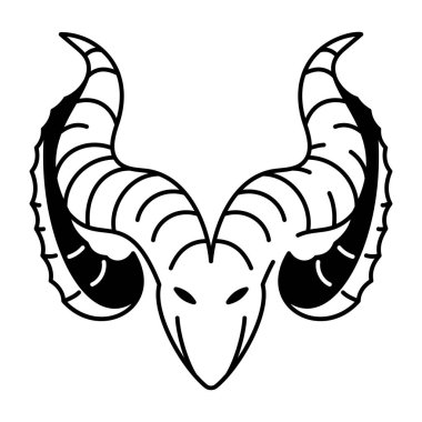 Şeytan boynuzlarının karalama stili simgesi