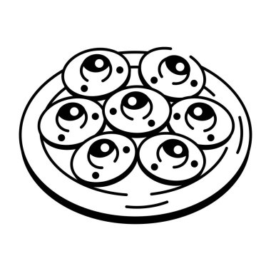 Cadılar Bayramı kurabiyelerinin el çizimi tarzı simgesi