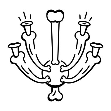 Kemik avizesinin karalama tarzı simgesi