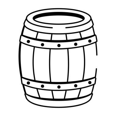 Ahşap varil simgesi karalama stilinde 