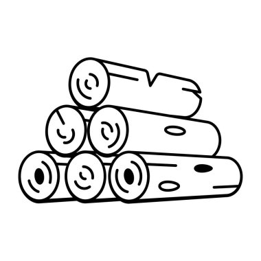 Elle çizilmiş odun yığını simgesi 