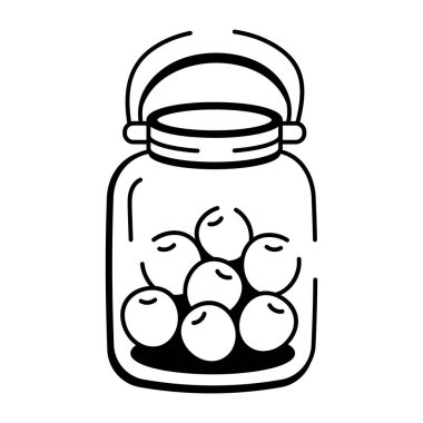 Karalama biçiminde konserve kavanozu simgesi 