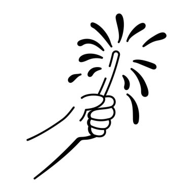 Doodle stilinde dizayn edilmiş bir kadeh tokuşturma simgesi