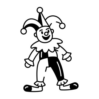 Doodle stilinde dizayn edilmiş bir kadeh tokuşturma simgesi