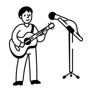 Doodle stilinde dizayn edilmiş bir kadeh tokuşturma simgesi