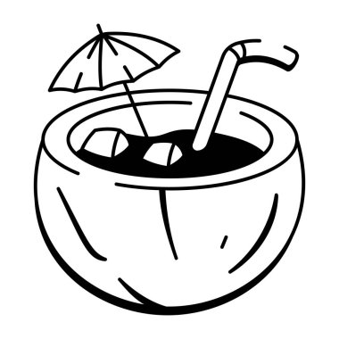 Doodle stilinde dizayn edilmiş bir kadeh tokuşturma simgesi