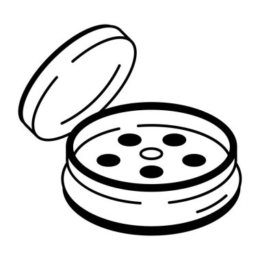 Karalama stilinde dizayn edilmiş bir petri kabının simgesi