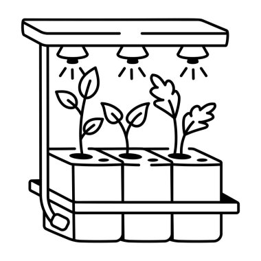 Hidrofonik tarım tekniğini gösteren el çizimi bir simge