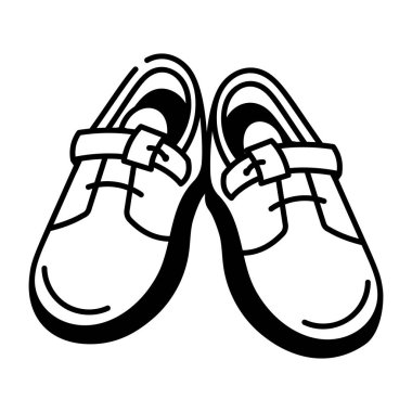 Bir çift ayakkabı tasvir eden karalama tarzı bir simge, 