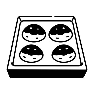 Kurabiye pişirme tepsisinin el çizimi simgesi