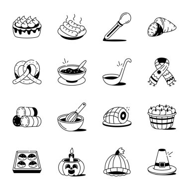 Şükran Günü Gıda ve Malzeme Kalıpları 