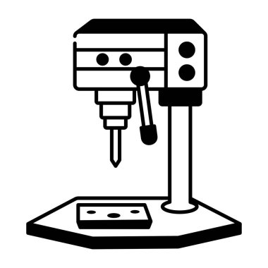 Delme makinesinin el çizimi biçim simgesi