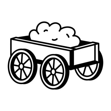 Ahşap çiftlik arabasının kusurlu bir simgesi.