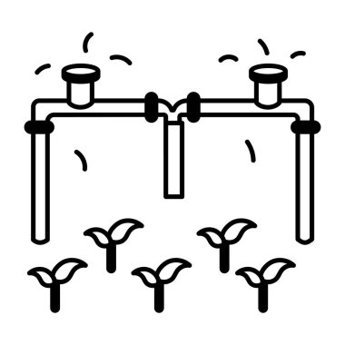 Ekin sulama sisteminin yarım yamalak bir simgesi