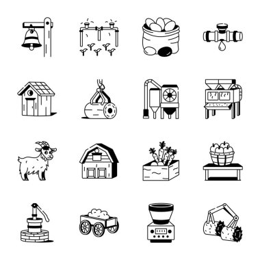 Tarım ve Tarım Elleri Simgeleri Paketi 