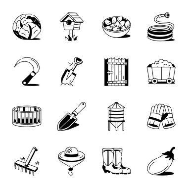 Tarım ve Hasat Elleri Koleksiyonu Simgeleri 