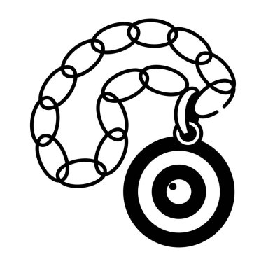 Kem göz kolyesini gösteren karalama tarzı bir simge 