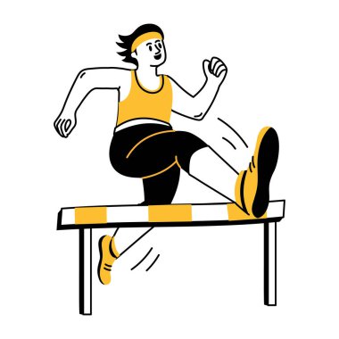 Engelli yarışı gösteren bir çizim biçimi çizimi