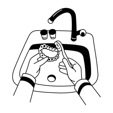 Diş fırçasının Doodle tarzı çizimi