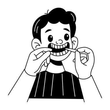 Diş tedavisinin Doodle stili çizimi