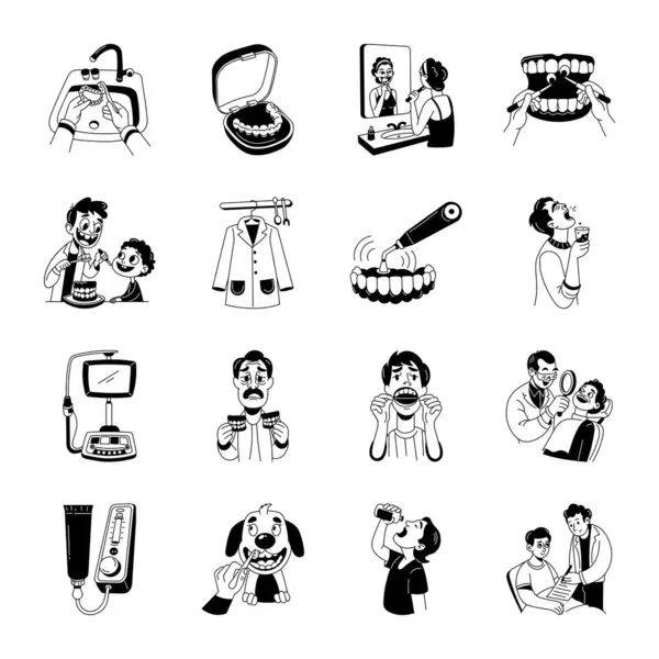 Doodle Biçimli Dişçi Ekipmanları Seti 