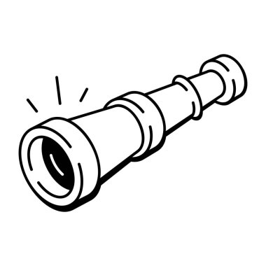 Teleskopik lens aygıtını gösteren yarım yamalak bir biçim simgesi