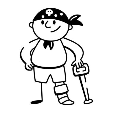 Çizgi film karakterini gösteren karalama tarzı bir simge