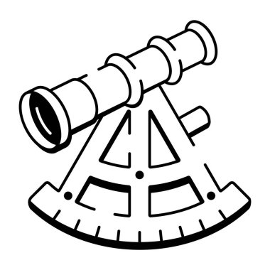 Klasik bir navigasyon sekstantını gösteren bir çizim biçimi simgesi