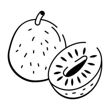 Ekmek meyvesinin karalama tarzı simgesi