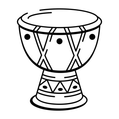 Davulun el çizimi stili simgesi