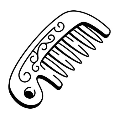 Ahşap tarağın el çizimi simgesi