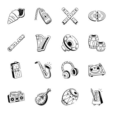 Müzikal Doodle Biçimi Simgeleri 