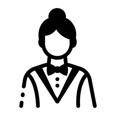 Kumarhane masasındaki oyun dağıtıcısının doğrusal simgesi