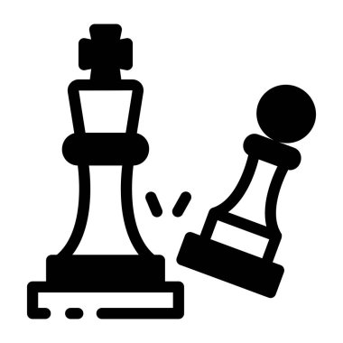 Stratejik satranç oyununun satır biçimi simgesi