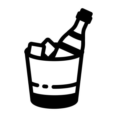 Buzlu şampanya kovası tarzı bir ikon.