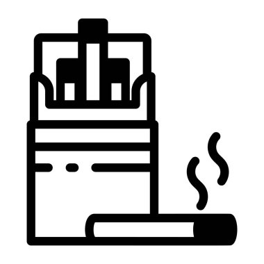 Sigara paketini gösteren bir satır biçimi simgesi