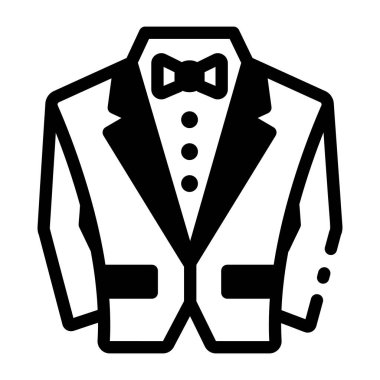 Resmi smokin giysisinin bir satır biçimi simgesi