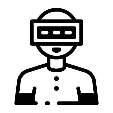 Sanal gerçeklik kumarhane kulaklığının çizgi stili simgesi