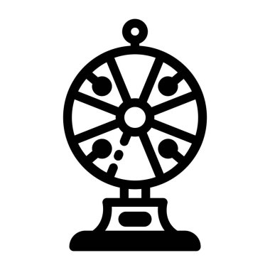 Dönen piyango tekeri makinesini gösteren doğrusal bir simge