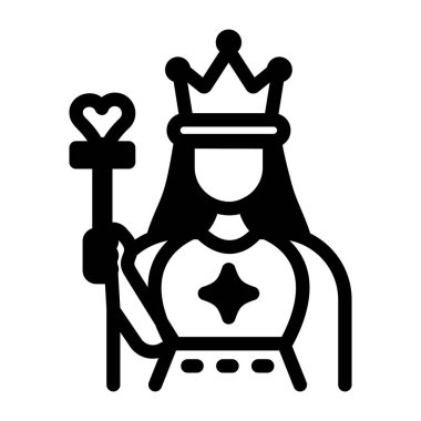 Kraliyet maça kraliçesinin doğrusal bir simgesi 