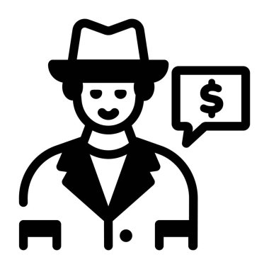 Güçlü suç patronunun ana hatları simgesi.